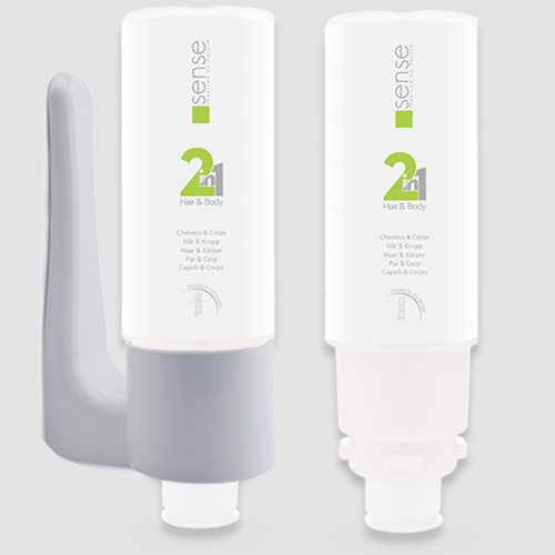 2 x 450ml | 2-in-1 Hair & Body Wash | Starter Kit | Inc. Holder & Wall Fixings