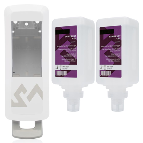 Manual Dispenser | 2 x 500ml hand sanitiser gel refills